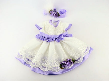 Purple And White Lace Dress Headband Fits 18" American Girl Doll Clothing1