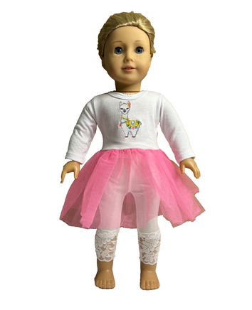 Llama Tutu Top And Lace Leggings Fits 18" American Girl Doll Clothing0