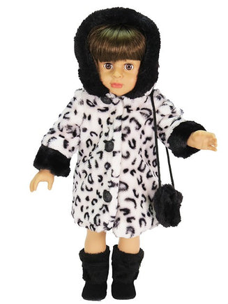 Black And White Leopard Print Coat Purse Fits 18" American Girl Doll Clothing2