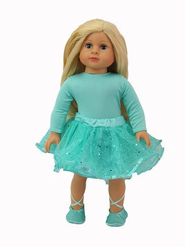 Mint Green Ballerina Dance Outfit Shoes Fits 18" American Girl Doll Clothing0