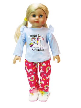 Fairytale Unicorn Pajama Pant Set Fits 18" American Girl Doll Clothing0