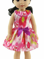 Floral Sleeveless Dress Fits 14.5" Wellie Wisher American Girl Doll Clothing1