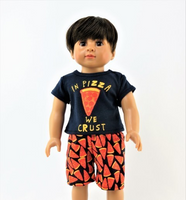 In Pizza We Crust Short Set Fits 18" American Girl Doll Clothing0