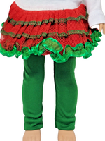 Candy Cane Dress And Leggings Fits 14.5 Wellie Wisher American Girl Doll Clothes2