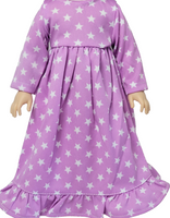 Lavender Star Nightgown Fits 14.5" Wellie Wisher American Girl Doll Clothing1