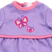 Lavender & Pink Butterfly Sleeper Fits 15" Bitty Baby American Girl Doll Clothes1