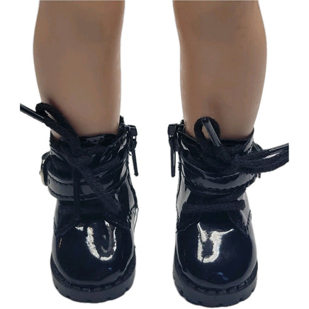 Black Buckle Boots Fits 14.5" Wellie Wisher American Girl Doll Shoes3