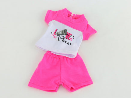 Love Cheer Hot Pink Short Set Fits 14.5" Wellie Wisher American Girl Clothing1