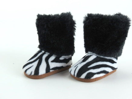 Zebra Print Furry Boots Fits 18" American Girl Doll Clothing Shoes1