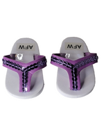 Purple Sequin Flip Flop Sandals Fits 18" American Girl Doll Clothing Shoes0