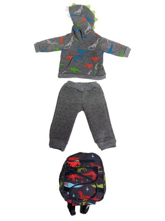 Dinosaur 3 pc Set Backpack Fits 18" American Boy Girl Doll Clothing2