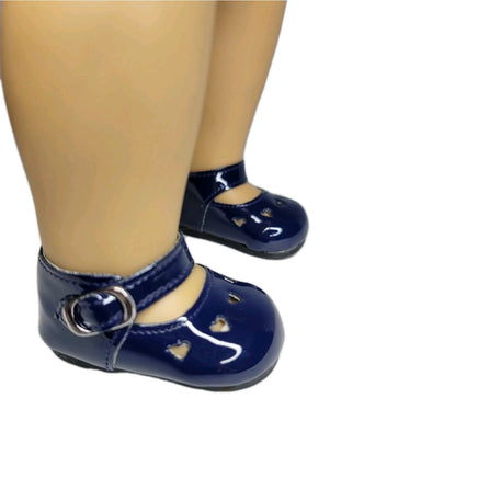 Navy Heart Cutout Dress Shoes Fits 18" American Girl Doll Clothes Shoes0
