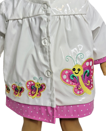 Butterflies Raincoat Fits 18" American Girl Doll Clothing1