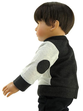 Black And Light Grey Pant Set Fits 18" American Boy Girl Doll Clothing1