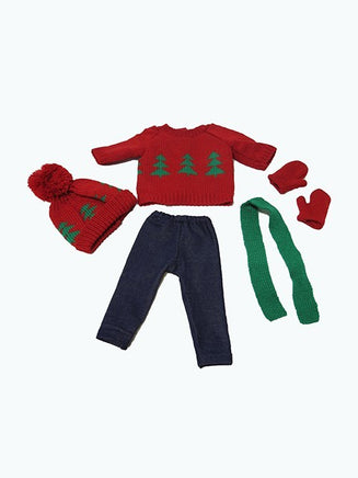 Red And Green Sweater Pant Set Hat Mittens Fits 18" American Girl Doll Clothing1
