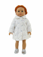 White Fuzzy Coat With Silver Sequins Fits 18" American Girl Doll Clothing1