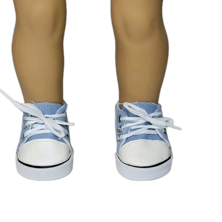 Blue Canvas Sneakers Fits 18" American Girl Doll Clothes Shoes1