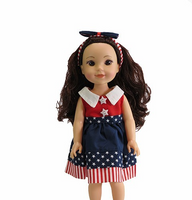 Stars July 4th Dress Fits 14.5" Wellie Wisher American Girl Doll Clothing0