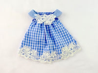 Blue And White Dress  Lace Fits 14.5" Wellie Wisher American Girl Doll Clothing1