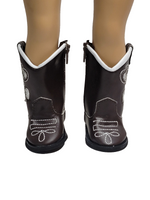 Brown Glitter Heart Cowboy Boots Fits 18" American Girl Doll Clothing Shoes1