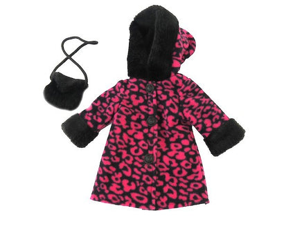 Black And Magenta Leopard Print Coat Purse Fits 18" American Girl Doll Clothing2