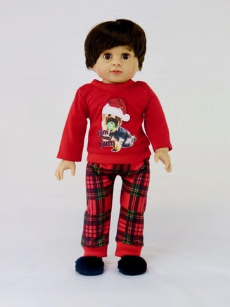 Christmas Puppy Pajama Pant Set Fits 18" American Boy Girl Doll Clothing0