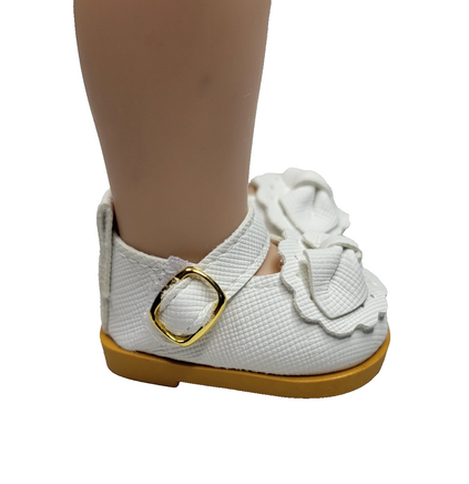 White Mary Jane Dress Shoes Fits 14.5" Wellie Wisher American Girl Doll Shoes2