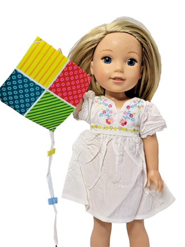 Flower Embroidered Dress Fits 14.5" Wellie Wisher American Girl Doll Clothing0