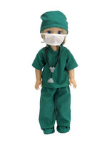 Green Doctor Outfit Costume Fits 14.5 Wellie Wisher American Girl Doll Clothing1