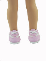 Pink And White Sneakers Fits 14.5" Wellie Wisher American Girl Doll Shoes0