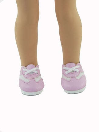 Pink And White Sneakers Fits 14.5" Wellie Wisher American Girl Doll Shoes0