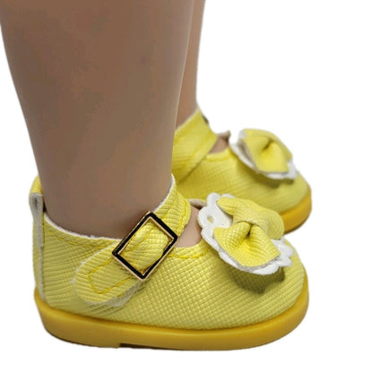 Yellow Mary Jane Dress Shoes Fits 14.5" Wellie Wisher American Girl Doll Shoes2