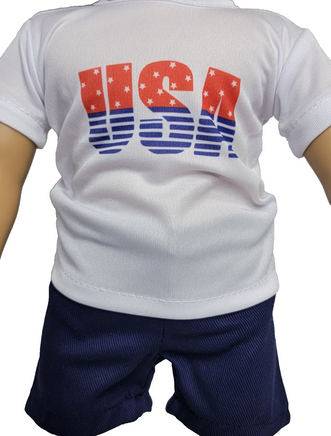 USA Shorts Set Fits 18" American Girl Doll Clothing1