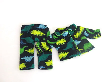 Dinosaur Pajama Pant Set Fits 18" American Boy Girl Doll Clothing1