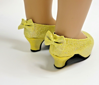 Yellow Back Bow Princess High Heels Fits 18" American Girl Doll Clothing Shoes0