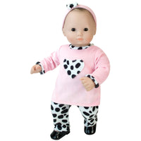 Dalmatian Print Outfit Headband Fits 15" Bitty Baby American Girl Doll Clothing2