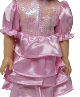 Pink Sequin Ruffle Dress Fits 14.5" Wellie Wisher American Girl Doll Clothing1