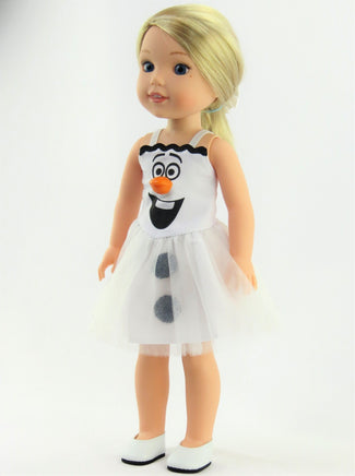 Happy Snowman Dress Fits 14.5" Wellie Wisher American Girl Doll Clothing2