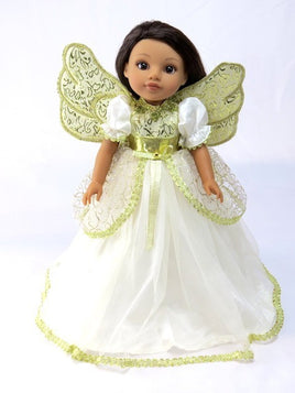 Gold Angel Dress Fits 14.5" Wellie Wisher American Girl Doll Clothing0