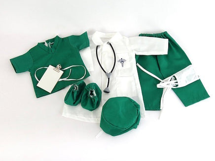 Green Doctor Medical Scrubs Outfit Fits 18" American Boy Girl Doll Clothing1
