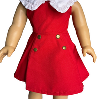 White Collared Red Dress Fits 18" American Girl Doll Clothing2