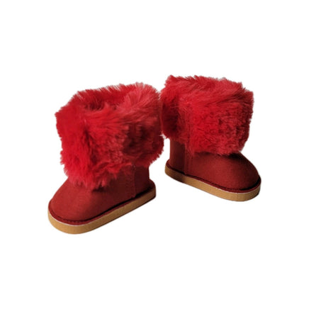 Red Fur Boots Fits 18" American Girl Doll Clothes Shoes2