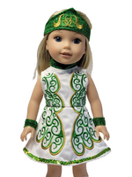 Green Irish Dance Dress Fits 14.5" Wellie Wisher American Girl Doll Clothing0