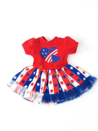 Red White Blue Stars Stripes Dress Fits 18" American Girl Doll Clothing1