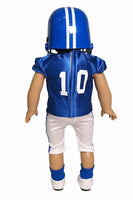 Blue Football Uniform Helmet Shoes Fits 18" American Boy Girl Doll Clothing2