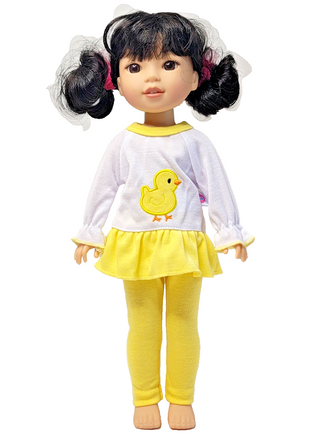 Little Yellow Chick Pant Set Fits 14.5" Wellie Wisher American Girl Doll Clothes0