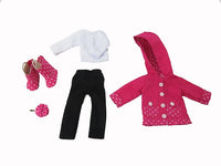 Pink Polka Dot Raincoat Set Fits 14.5" Wellie Wisher American Girl Doll Clothing1