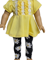 Yellow Daisy Pant Set Fits 18" American Girl Doll Clothing1