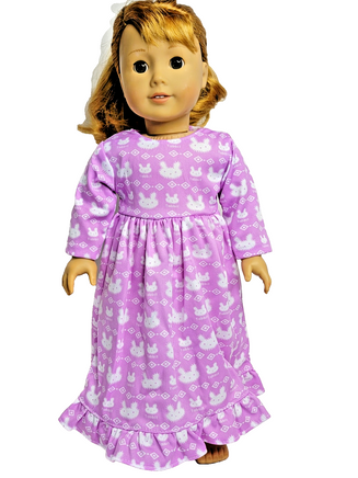 Lavender Bunny Nightgown Fits 18" American Girl Doll Clothing0