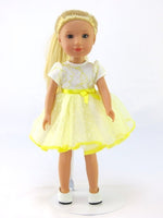 Yellow Lace Polka Dot Dress Fits 14.5" Wellie Wisher American Girl Doll Clothing0